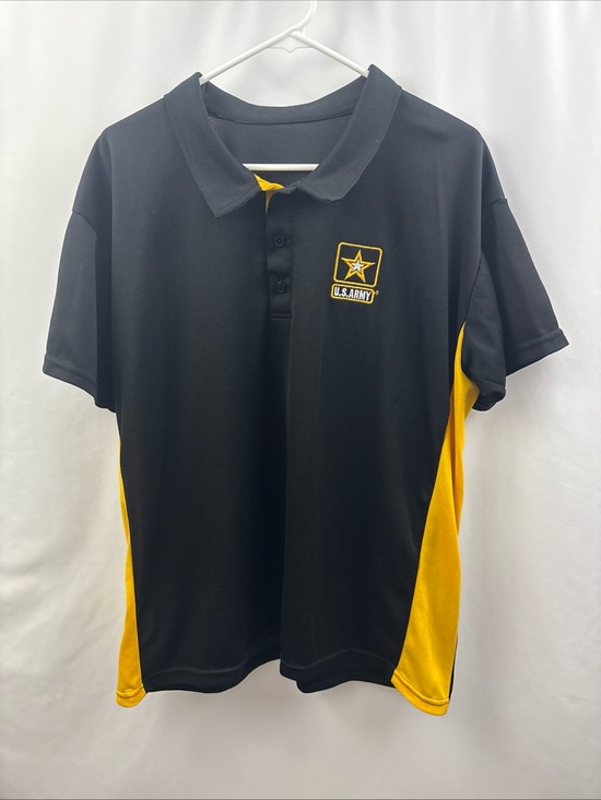 Other - U.S. Army Logo Black Yellow Colorblock Polo Shirt Mens XL Military